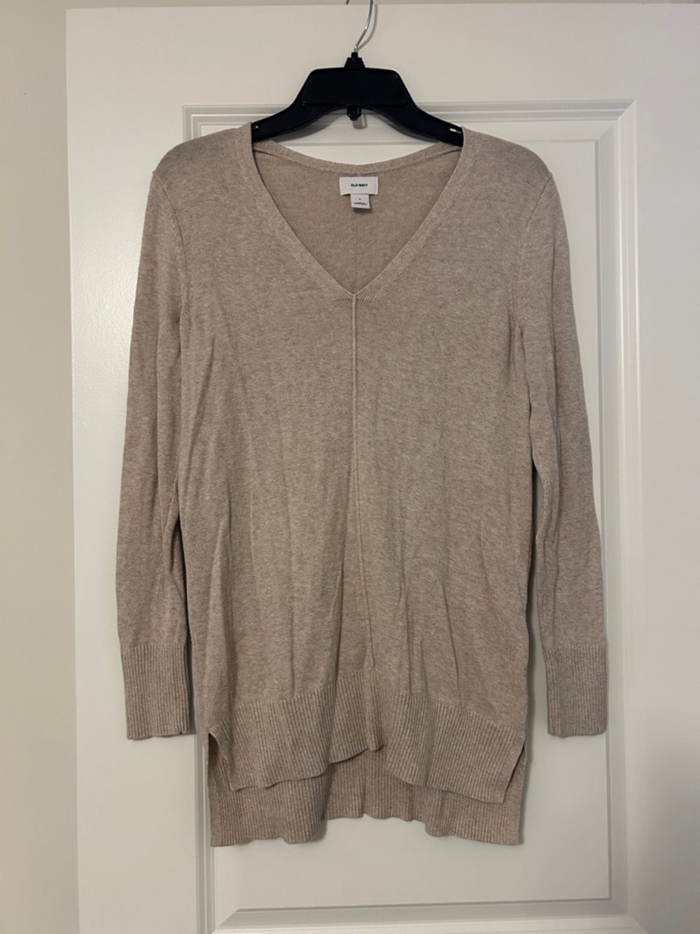 Old Navy Beige Tunic V-Neck Long Sleeve Sweater